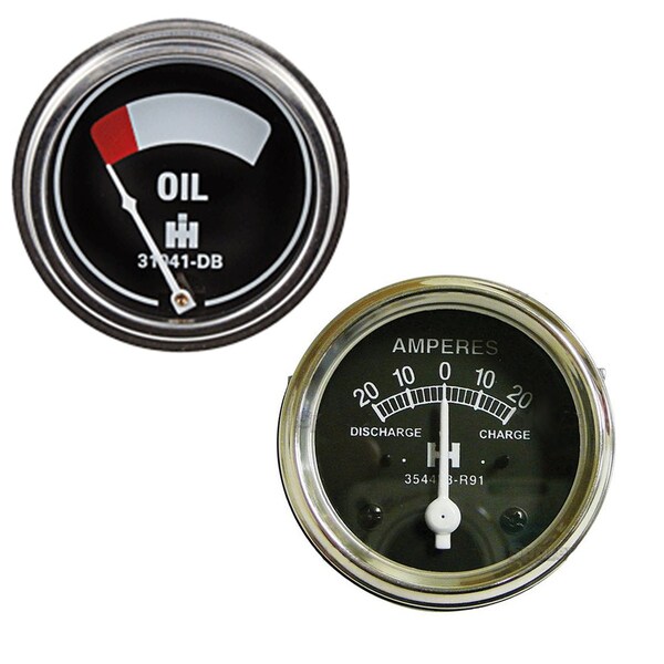 Aic Replacement Parts Amp & Oil Pressure Gauge Set Fits FARMALL Fits Cub Tractor Models 1948-54 354473R91-31041DB-KIT - main